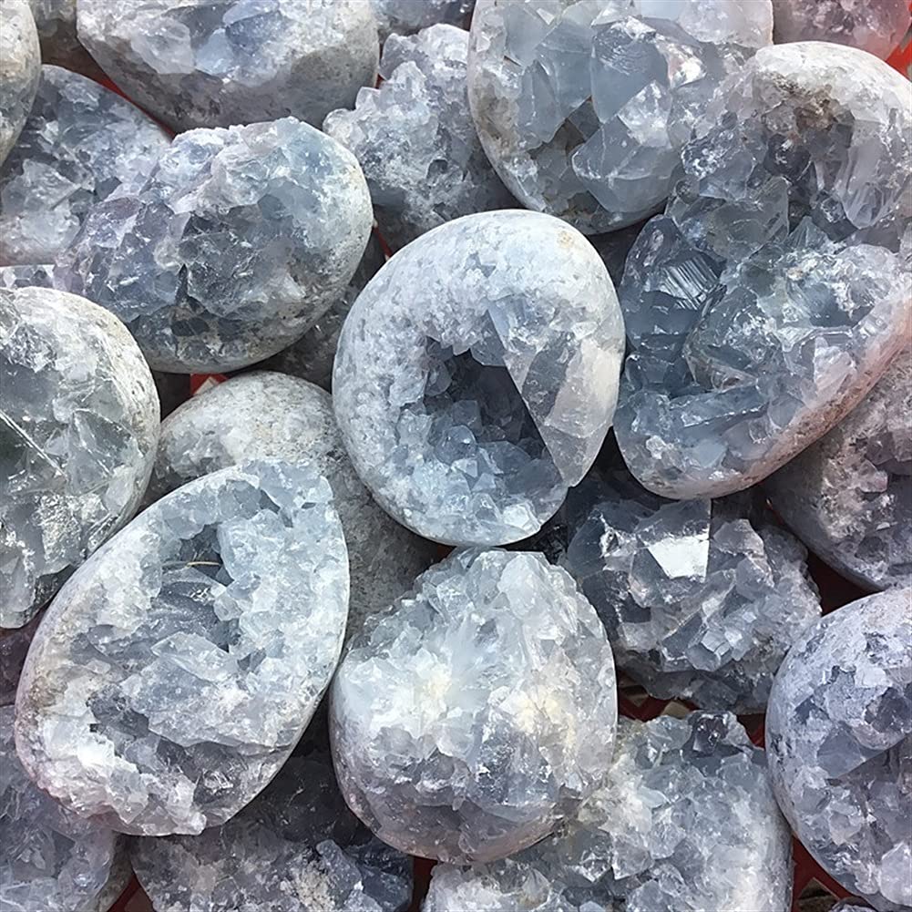 Amazon.co.jp: 天然原石セレスティンクラスターストーン標本家の装飾